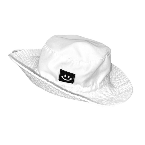 MaxNova Baby Sun Hat Smile Face UPF 50+ Infant Bucket Hat in White 0-6 Months - Picture 3 of 6